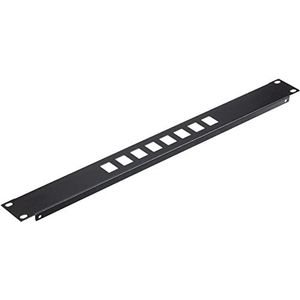 Patchpanel 19"" vacuüm van metaal voor 8 Keystone Jack zwart