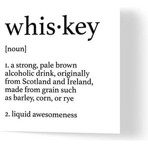 Wuzci ""Woordenboek Definitie van Whiskey"" Verjaardagskaart, 150 mm Lengte x 150 mm Breedte