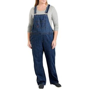 Dickies Women's Denim Bib Overall, Dark Indigo Blue, 20W Regular
