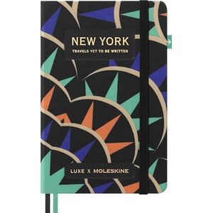 Moleskine Luxe New York City Notitieboek, notitieboek met reisinhoud, harde kaft in stof en sluiting met elastiek, zakformaat 9 x 14 cm