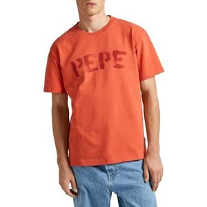 Pepe Jeans Rolf T-shirt voor heren, Oranje (Verbrande Oranje), XL