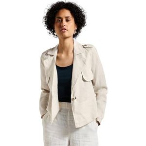 Street One Korte trenchcoat voor dames van linnen, Moonstone Sand, 46