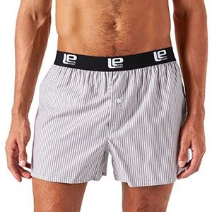Lower East Heren Amerikaanse boxershorts met elastische tailleband, Lichtblauw/grijs, set van 10, M