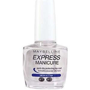 Maybelline Express Manicure sneldrogende, overlak, verzegeld de manicure voor maximaal 7 dagen, droogt in enkele seconden, met glanzende afwerking, 10 ml