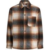 JACK & JONES Overhemd 'JJZAC'  crème / bruin / donkergrijs / wit