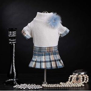 Trilly Tutti Brilli Princeton jurk van wol met Schotse patroon en strass wit, M - 1 product