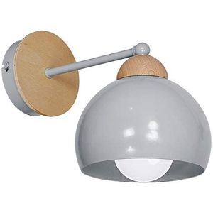 Homemania wandlamp Dama, wandlamp, grijs van metaal, hout, 15 x 28 x 19 cm