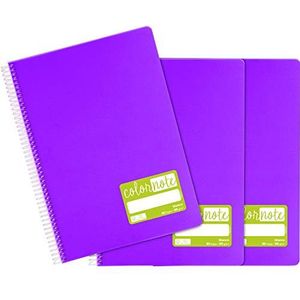 Grafoplás 98527635 notitieboeken met witte bladeren, A4, omslag van polypropyleen, violet, FSC-gecertificeerd, serie ColorNote