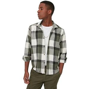 Trendyol Heren Khaki Lumberjack Regular Shirt, XL