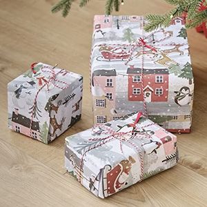 Ginger Ray Kerst Scene Kerst Cadeau Wrap Inpakpapier 2 Vellen