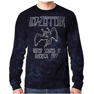 Liquid Blue unisex adult Led Zeppelin Usa Tour 77 Tie Dye Short Sleeve T-shirt T Shirt, Tie Dye, Large US
