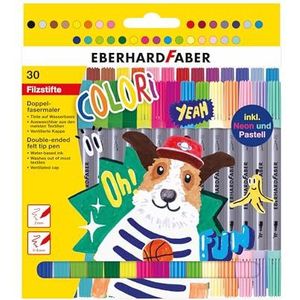 Eberhard Faber 550030 - Colori viltstiften in 30 kleuren, dubbelvezelige stiften met dikke en dunne punt, incl. neon- en pasteltinten