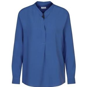 Seidensticker Damesblouse, modieuze blouse, regular fit, opstaande kraag, lange mouwen, 100% viscose, inktblauw, 40