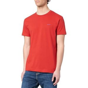 GANT Heren Contrast Logo Ss T-shirt, robijnrood, S