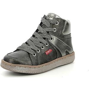 Kickers Lowell sneakers voor kinderen, uniseks, Donkergrijs glitter, 25 EU