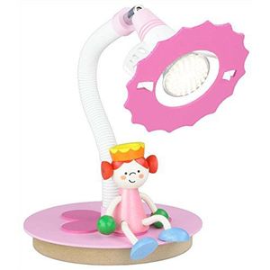 Elobra Tafellamp kleine prinses, prinsessenlamp voor meisjes, leeslamp, bureaulamp, E14-fitting, roze, 35 x 20 x 20 cm