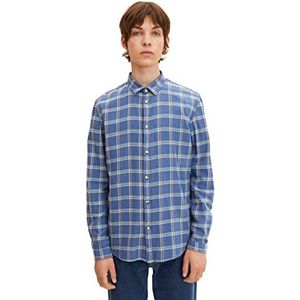 TOM TAILOR Denim Uomini Shirt met ruitpatroon 1032378, 30234 - Navy Base Multicolor Check, XS