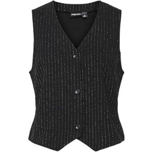 PCPARKER Sky Vest, Zwart/Detail:Silver Lurex, S