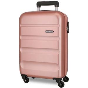 Roll Road Flex cabinekoffer, roze, 35 x 55 x 20 cm, handbagage, Air Europa, stijf, ABS, zijcombinatiesluiting, 33 l, 2,78 kg, 4 dubbele wielen, Roze, Eén maat, cabine koffer