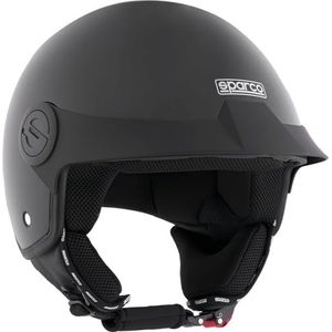 Sparco Demi-Jet-helm met klep voor motorfietsen in zwart metaal met ABS-behuizing, maat XL