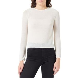 Koton Basic Knitwear T-shirt met lange mouwen voor dames, ronde hals, ecru(010), S