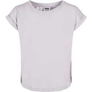 Urban Classics Meisjes T-shirt van biologisch katoen met overgesneden schouders, Girls Organic Extended Shoulder Tee, verkrijgbaar in vele kleuren, maten 110/116-158/164, Softlilac, 122 cm