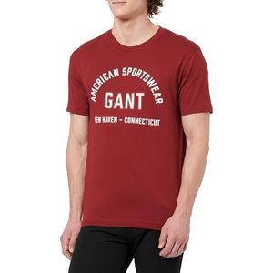 Gant - T-shirt - Plumped Red - Printed Graphic - Korte Mouwen - 100% Katoen