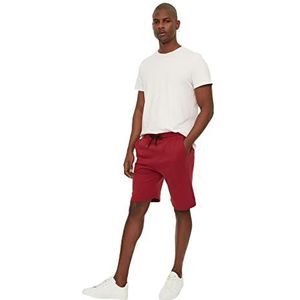 Trendyol Heren Basic Regular Fit Shorts & Bermuda Casual Shorts, Bourgondië, Extra Large