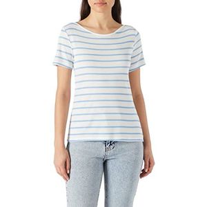 Koton Basic T-shirt voor dames, ronde hals, korte mouwen, gestreept, Blue Stripe (06N), L