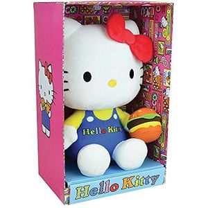 Jemini Knuffel Hello Kitty Retro 20 Cm Pluche Wit/blauw