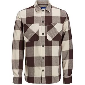 JACK & JONES Heren Jorderek Blake Comfort Ls Shirt, bruin, S
