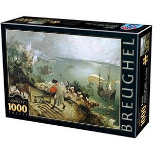 D-Toys Puzzle 5947502875826/BR 03 1000 stuks Breughel Elder Landschap met The Fall of Icarus, meerkleurig