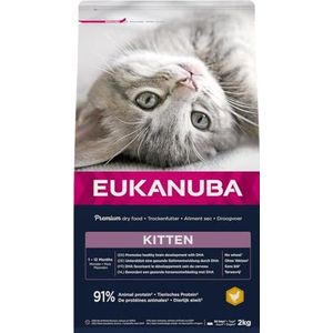 EUKANUBA premium kattenvoer met kip - droogvoer voor opgroeiende kittens van 1-12 maanden, 2 kg
