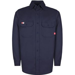 TICOMELA FR (flame resistant)-shirts voor heren, vlamvertragend shirt CAT2, lichtgewicht 184 g, brandvertragend lasshirt voor heren, Donkerblauw, XL