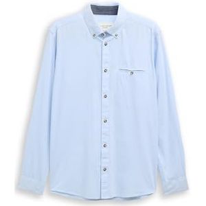 TOM TAILOR heren overhemd, 38966 - Blue Stripy Structuur, 3XL