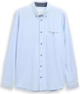 TOM TAILOR heren overhemd, 38966 - Blue Stripy Structuur, 3XL