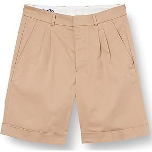 Seidensticker Studio Cropped Chino Short - Regular Fit - gemakkelijk te strijken - Studio Shorts - Unisex - katoenmix, beige, 46W