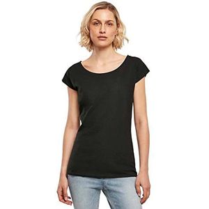Build Your Brand Dames Wide Neck Tee T-Shirt, Zwart, XL