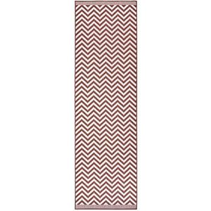 NORTHRUGS Tapijt voor binnen en buiten Palma 80x250cm - omkeerbaar tapijt modern design zigzagpatroon tapijt voor balkon, terras tuin serre woonkamertapijt waterdicht in Cayenne