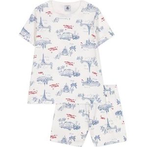 Petit Bateau pyjacourt kinderen en adolescenten, Wit/Veelkleurig., 24 Maanden