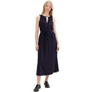 TOM TAILOR Maxi-jurk voor dames met ceintuur, 30025 - Navy Midnight Blauw, 42