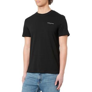 Tommy Jeans Heren TJM SLIM LINEAR CHEST TEE EXT S/S T-Shirt, zwart, XXL, Zwart (zwart), XXL