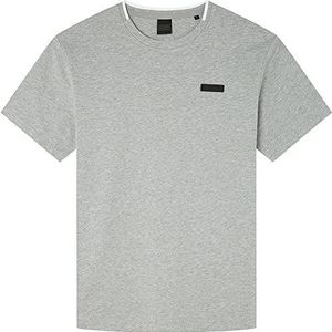 Hackett London Heren HS Badge Tee T-Shirt, Grey Marl, XXL