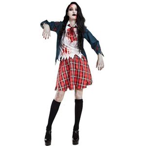 Boland - Kostuum zombie schoolmeisje voor volwassenen, verkleedkostuum, kostuum voor Halloween, carnaval en themafeesten