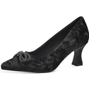 MARCO TOZZI Elegante damespumps met strik, zwart fluweel, 41 EU