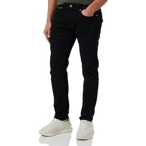 Pepe Jeans Stanley Jeans Regular Fit Regular Rise Denim voor heren, Zwart (Denim-xf1), 28W / 34L