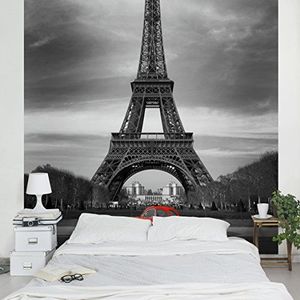 Apalis Vliesbehang Spot on Parijs Fotobehang Vierkant | Vlies behang Muurbehang Foto 3D Fotobehang voor Slaapkamer Woonkamer Keuken | Grootte: 336x336 cm, grijs, 95468