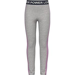NAME IT NKFLENA leggings voor meisjes, grijs melange/detail: Panel Smoky Grape, 122