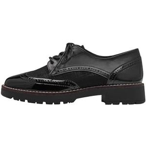 Jana Dames Lace-Up 8-23770-43 Oxford, Zwarte structuur, 38 EU Breed