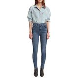 Levi's - Mile High Super Skinny - Jeans - Blauw - Katoen, Elastaan, Hoge Taille, 5-Pocket Model